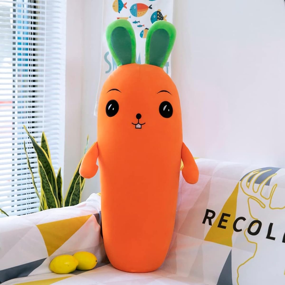 (RyuhoDoll) Stuffed animal, huggable pillow, carrot doll, fluffy, cute goods, soothing, girlfriend, child, birthday, Valentine's Day, present, ornament, store decoration, cute, cushion pillow, soft stuffed animal, 110cm, gentle face