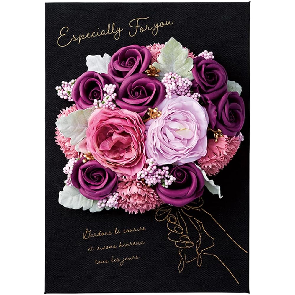 Green House Canvas Board Soap Flower Bouquet Purple 5133-PU