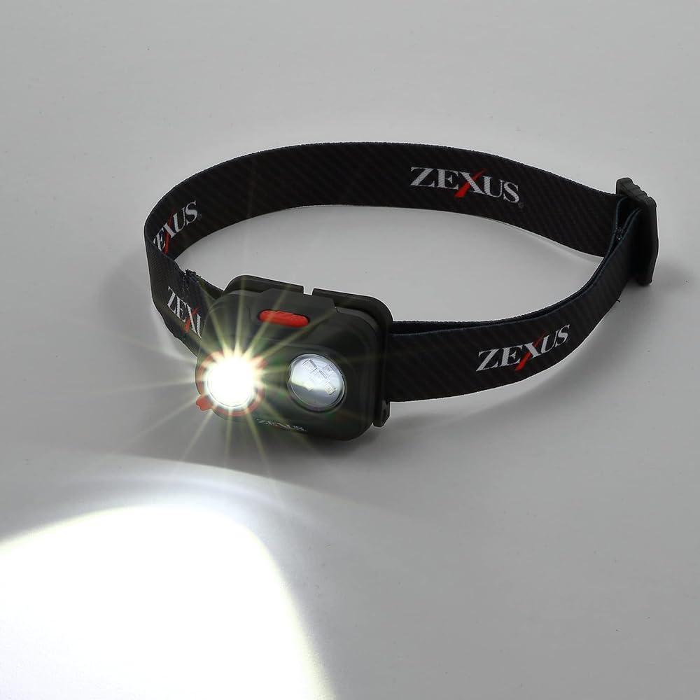 Fuji Touki ZEXUS LED Light ZX-195 [Maximum 400 lumens Main LED lighting time: Up to 37 hours White/Red]