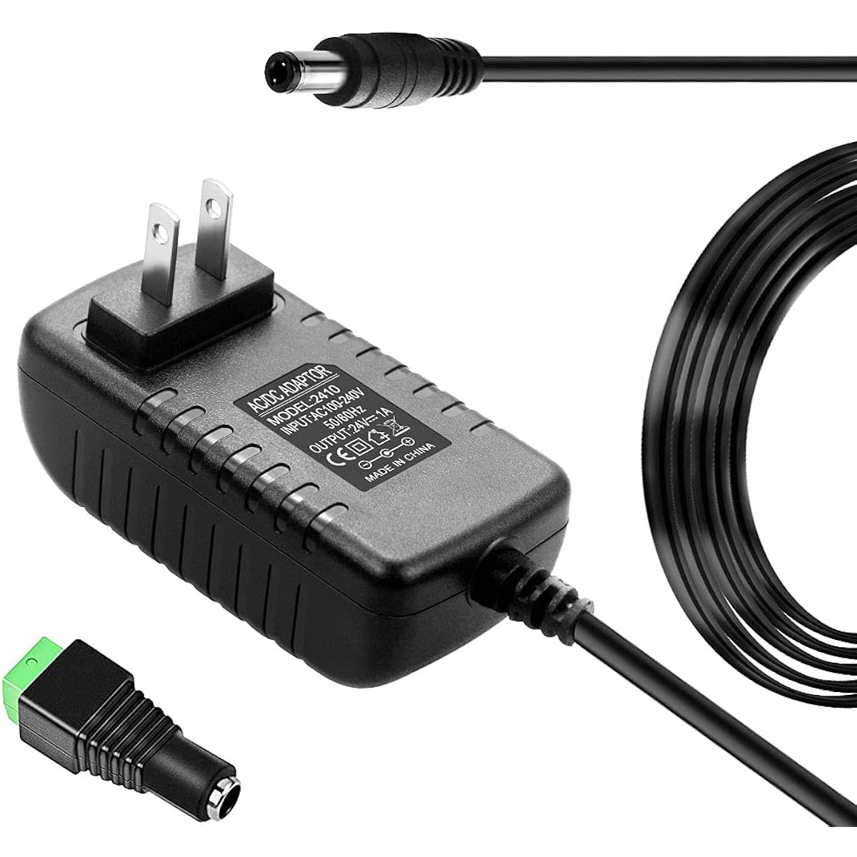 AC to DC Adapter 24V 1A 24W DC Power Adapter AC 100V~240V to DC 24 Volt 1 Amp Converter 1000mA 800mA 600mA 400mA 200mA 5.5x2.1mm/2.5mm Plug