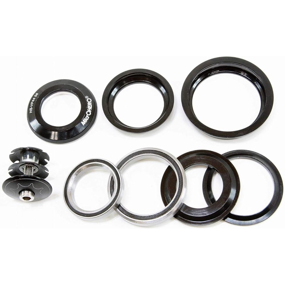 MicrOHERO HS-VP4456 44/56mm 1-1/8 Upper Ball 1-1/2 Lower Ball Tapered Sealed Bearing Lightweight Aluminum Alloy Housing Headset Black