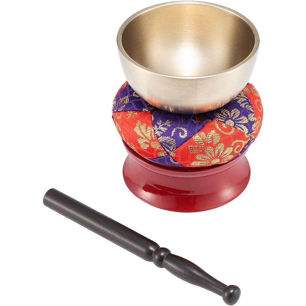 Buddhist altar shop Takita Shoten Buddhist altar accessories Orin Hiromaru Rin set 3 sun (diameter 9.2cm) Soft tone Orin, Futon, Rin stand, Rin rod included, For Buddhist altars, Certificate included