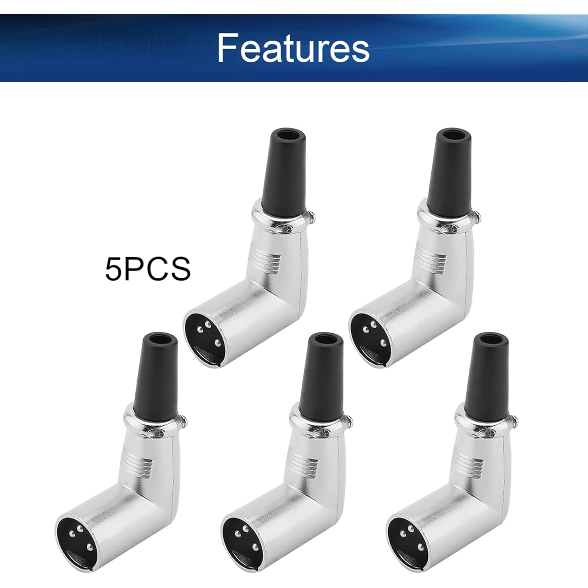 Heyiarbeit Mini XLR Male Converter Adapter Zinc Alloy 3 Pin Converter Recording Studio Video Audio System LY-KN5027 5pcs