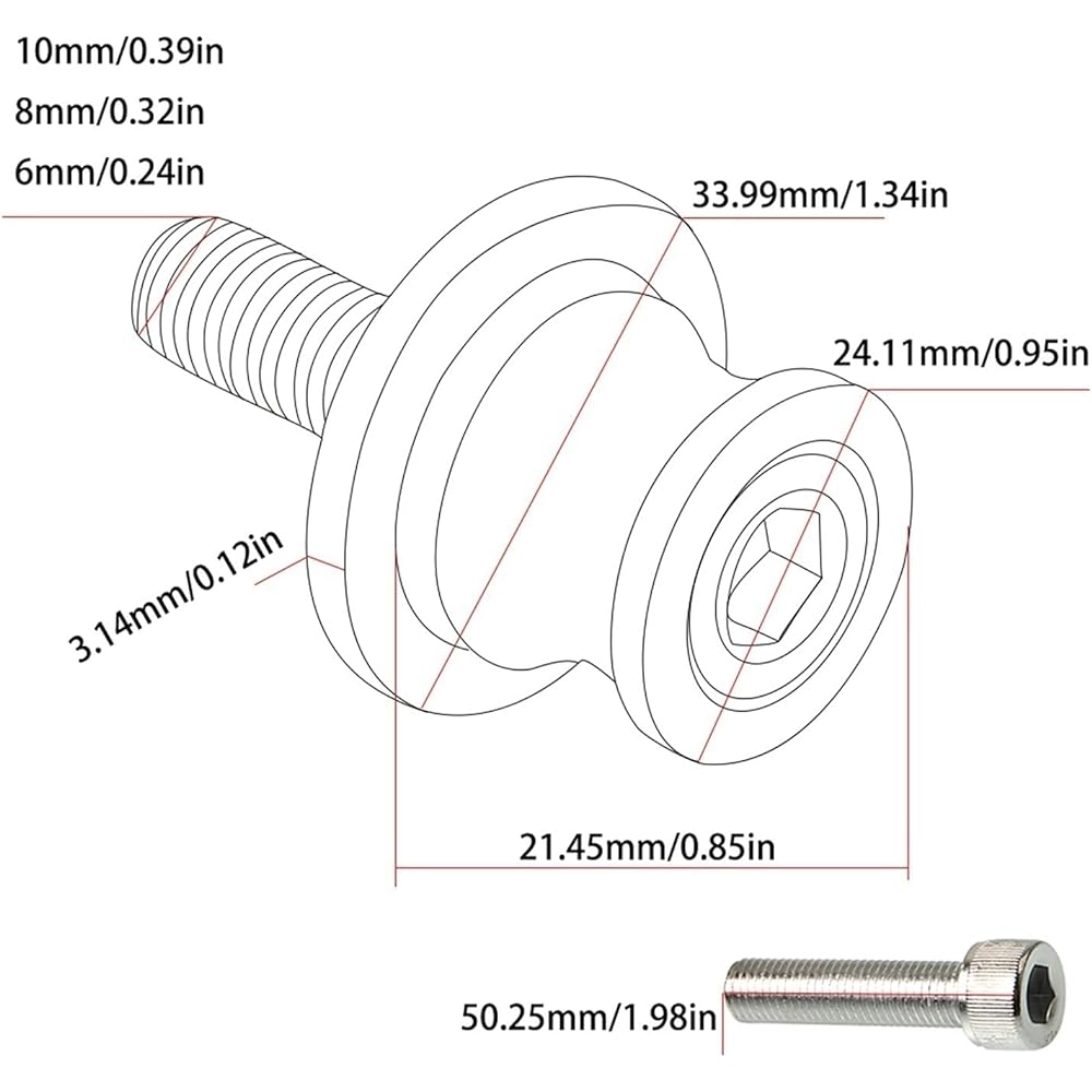 Stand Screw Slider Stainless Steel 8MM Motorcycle Rear Swing Valve Spool Slider Bracket Screw is very suitable for Ducati 749/S 749 Oscuro 749r 2003-2006 (Color : 2)
