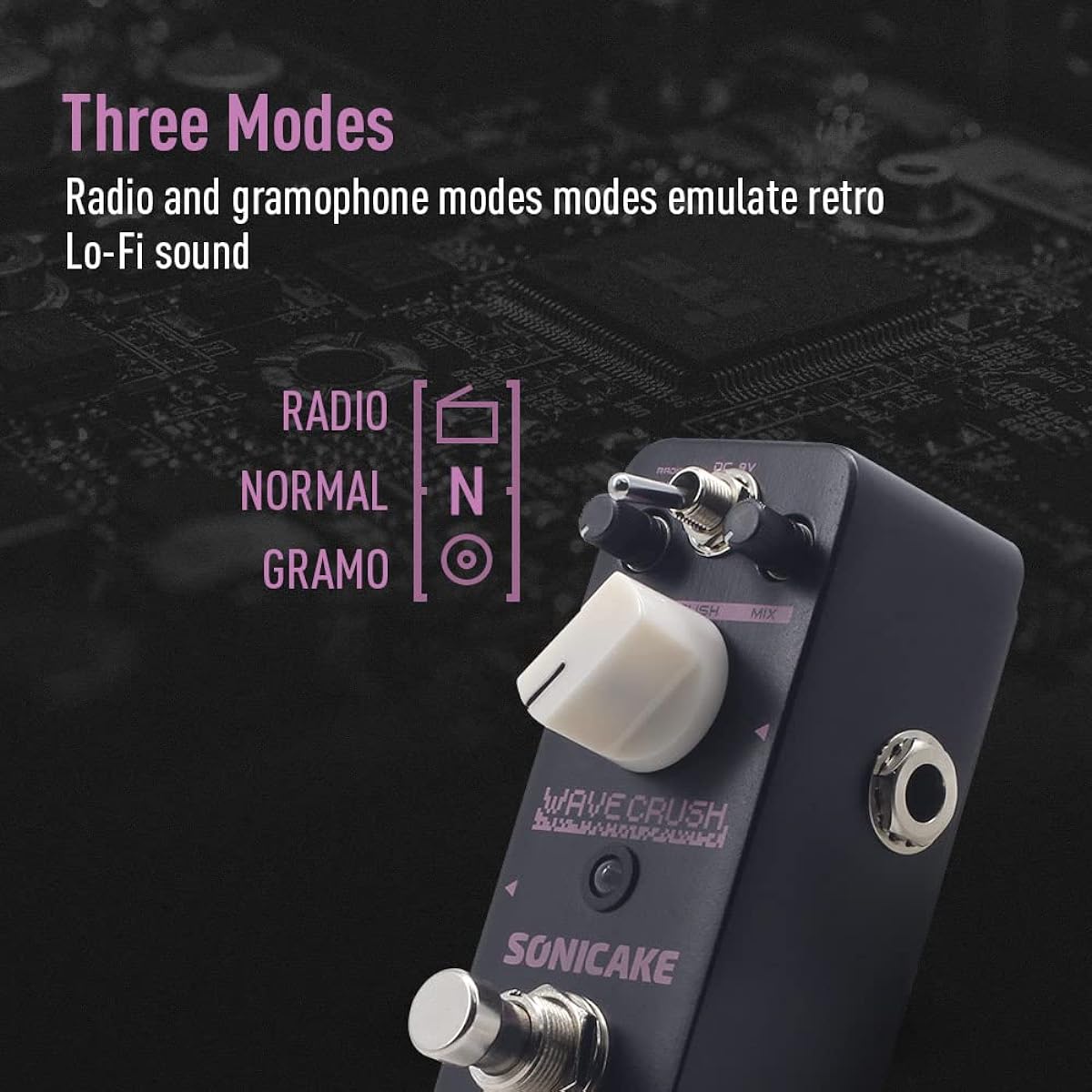SONICAKE Digital Bit Crusher Sampling Rate Reducer Synth/Guitar/Bass Synthesizer LoFi Effect Pedal Wave Crush