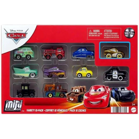 Disney Cars Metal Mini Racer Variety 10 Pack Small Metal Movie Vehicles for Competition Story Play