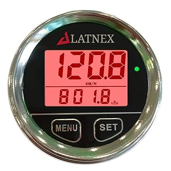 GPS Speedometer Odometer Waterproof Green/Red/Blue Digital Display with Backlight Universal Fit for ATV-UTV-Marine-Boat-Motorcycle-Car-Bike-Golf Cart (Chrome)