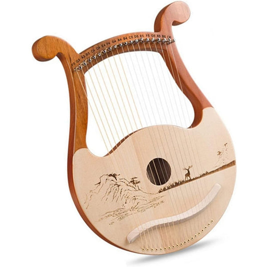 WowZza 19 String Lyre Harp Instrument with Spare String Tuning Wrench Lyra Harp/1