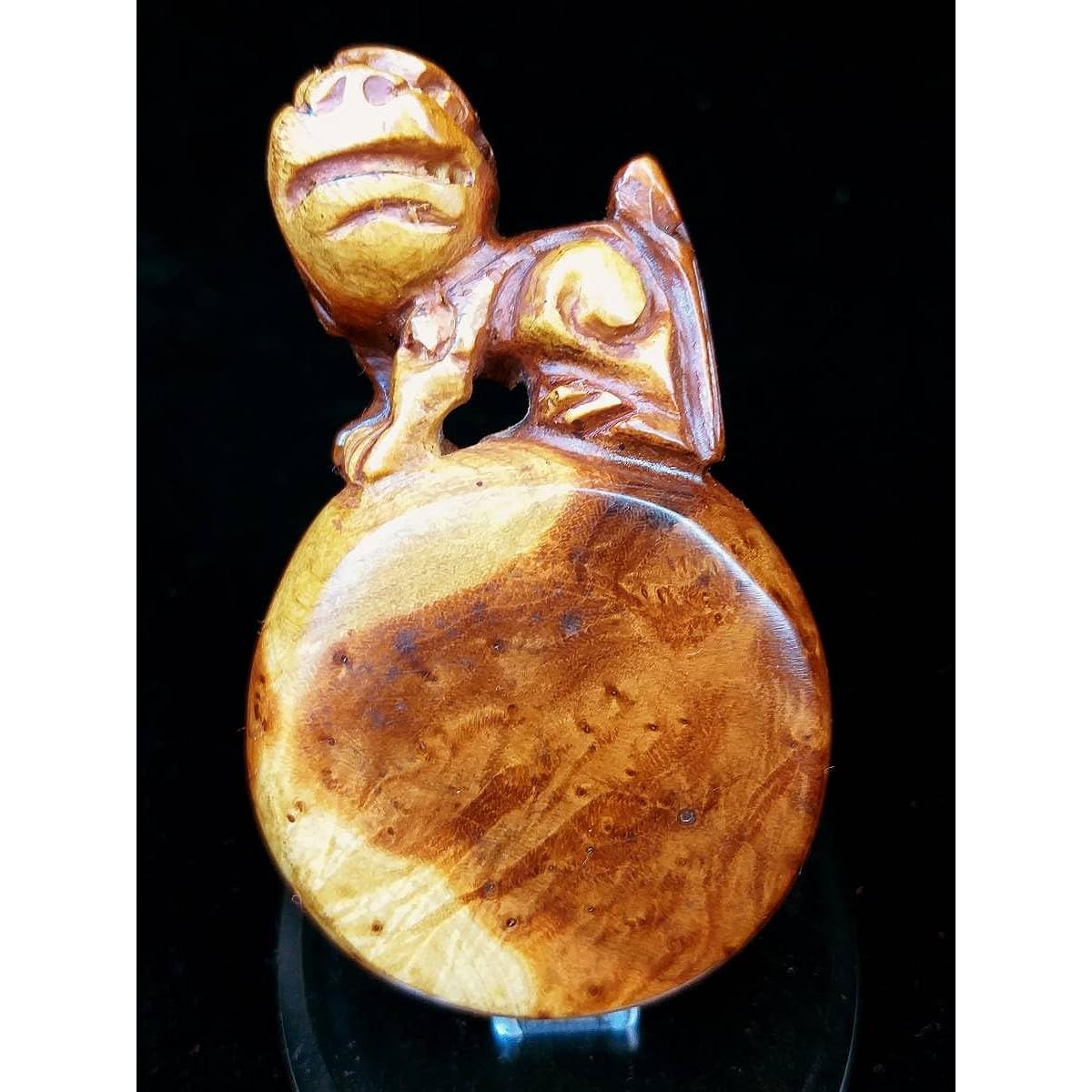 Shou Natural's highest-grade rare product Ma Li wood without dirt root nodules (red core old material) handmade Yun extra large high-carved root drum with lion head 3