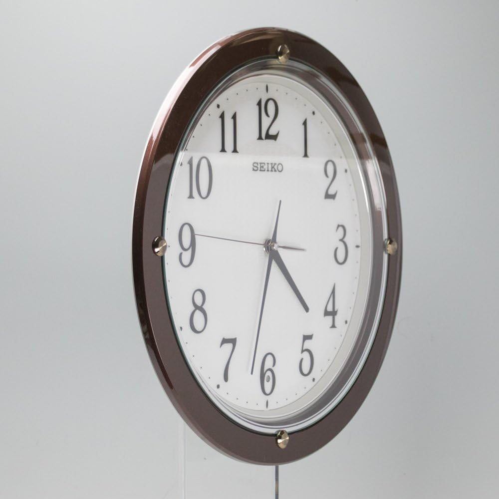 Seiko Clock Wall Clock Radio Analog Brown Metallic KX217B