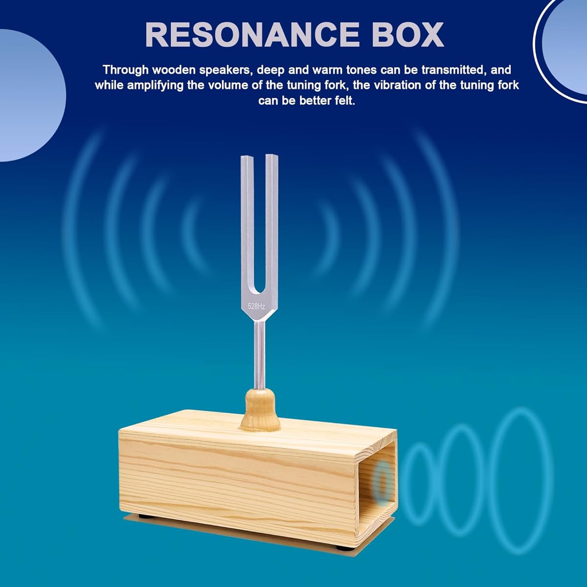 TENFLY 528Hz Tuning Fork with Wooden Box Aluminum Alloy for Sound Therapy Meditation Yoga