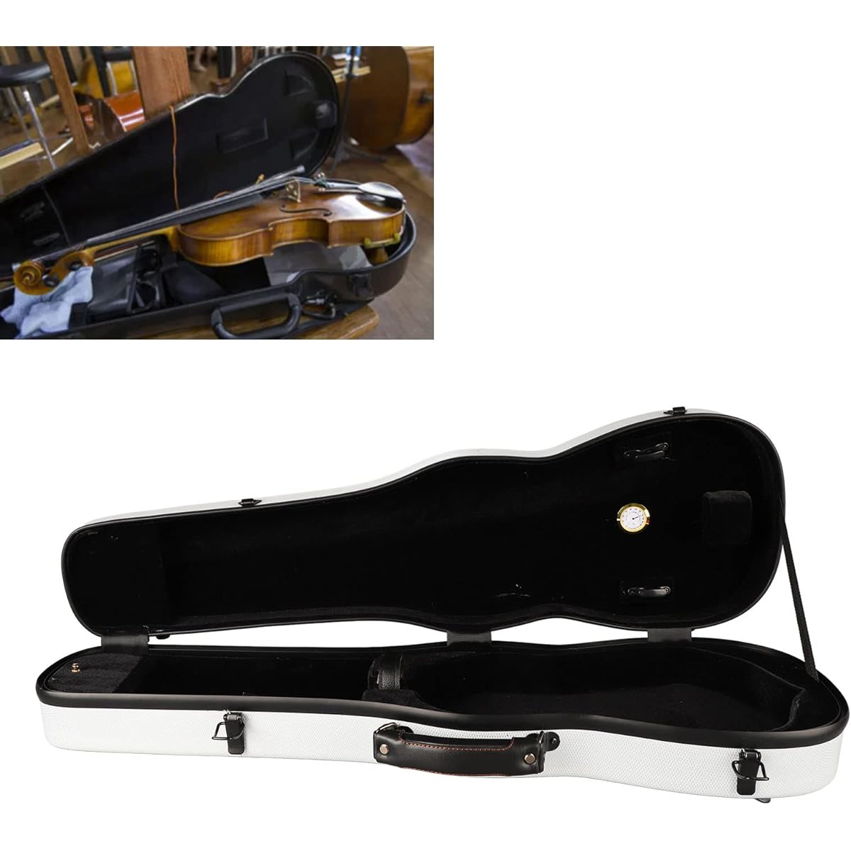 Violin Case, Violin Carrying Box Strong and Delicate 2 (White)