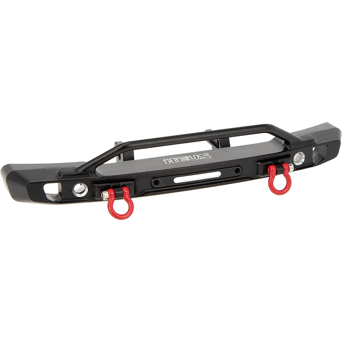MEUS RACING Aluminum Front/Rear Bumper with LED Light for TRX4M 1/18 RC Crawler Car Upgrade (Front Bumper for Bronco)