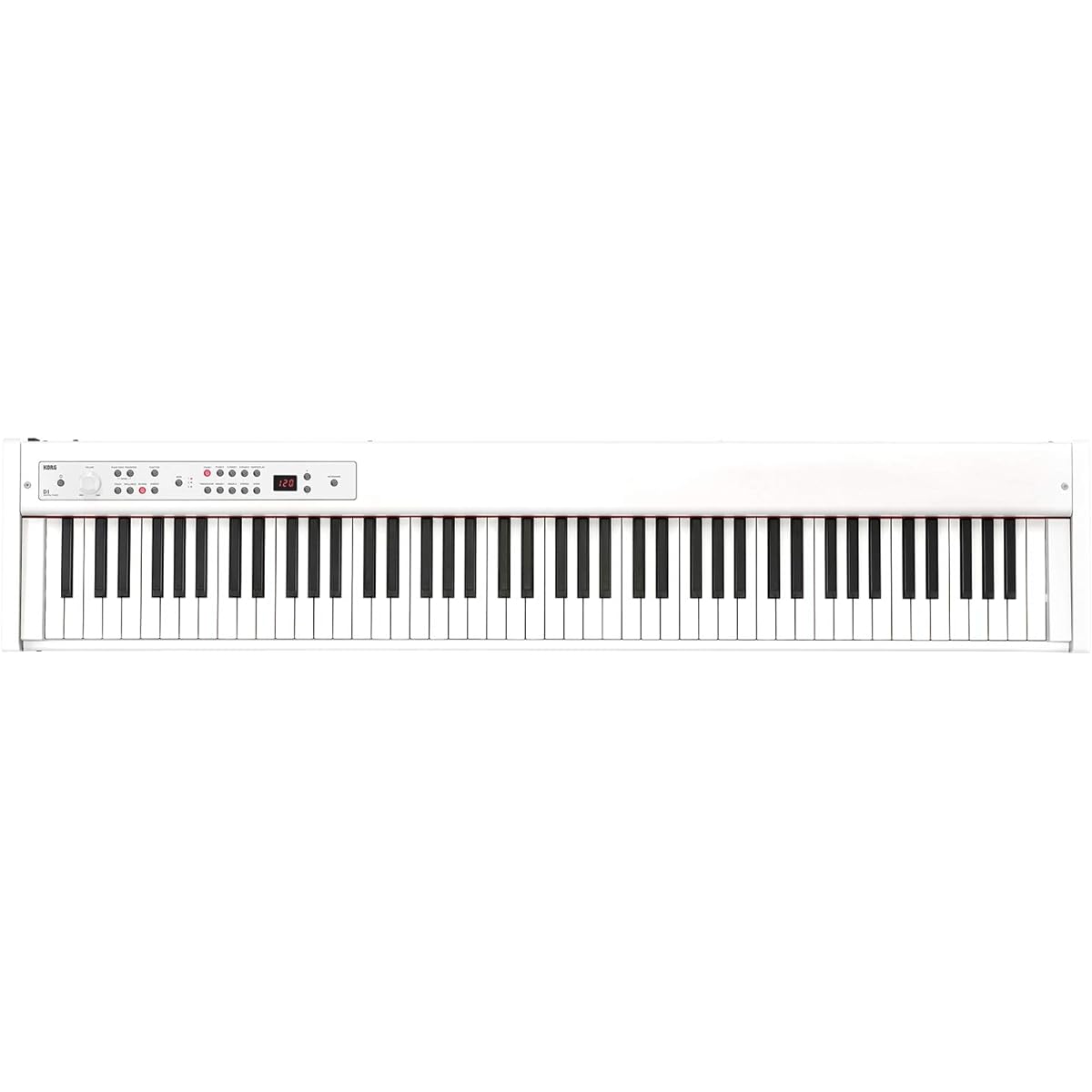 KORG Korg D1 WH Electronic Piano, Japanese-made RH3 Keyboard, 88 Keys, White, Damper Pedal, Music Stand Included, Same-Sound Repeatable Piano