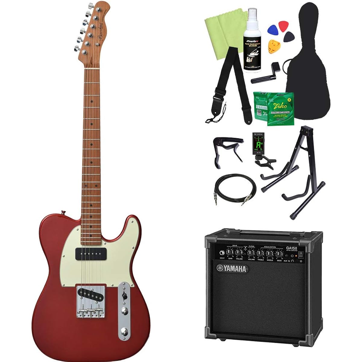 Bacchus BTE-2RSM/M Electric Guitar Beginner 14-piece Set [GA15II Included] CAR Telecaster Type Roasted Maple Neck Bacchus