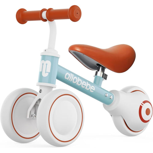 allobebe Baby Balance Bike Cute Toddler Bike 12-36 Months Boys Girls Baby Bike Training Baby Bike from Standing to Walking with Adjustable Seat Quiet Soft 3 Wheels Gift Perfect Toy for 1 Year Old