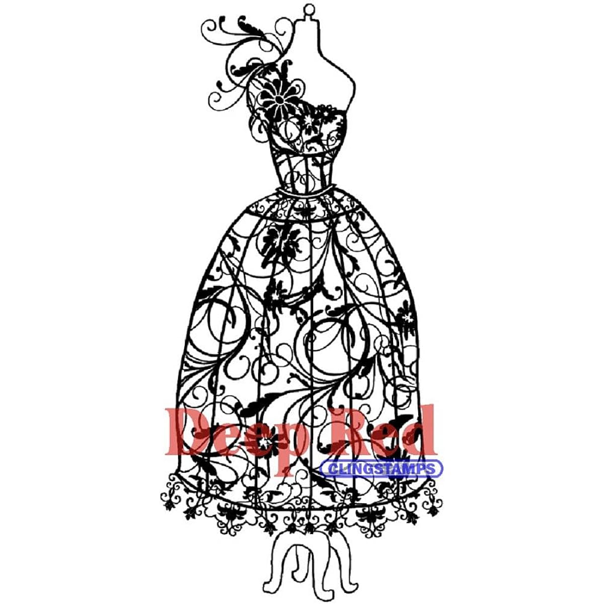 Deep Red Cling Stamp Dress Form Flower Corsage