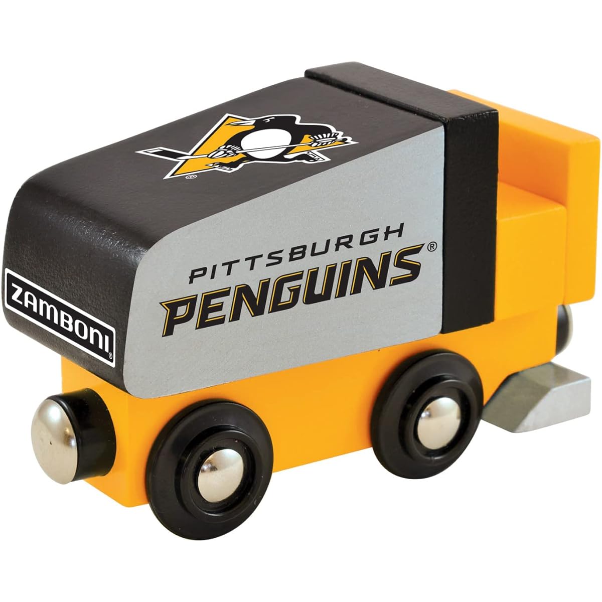 MasterPieces NHL Pittsburgh Penguins Zamboni Wooden Train Jigsaw Puzzle Assortment for Ages 3+ 12" x 35"