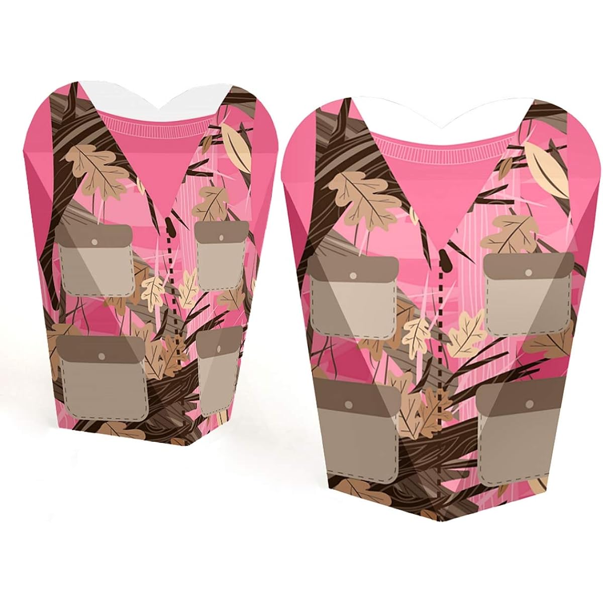 Big Dot of Happiness Pink Gone Hunting - Deer Hunting Girl Camo Baby Shower or Birthday Party Favors - Gift Heart Shaped Favor Boxes for Women and Kids - Set of 12