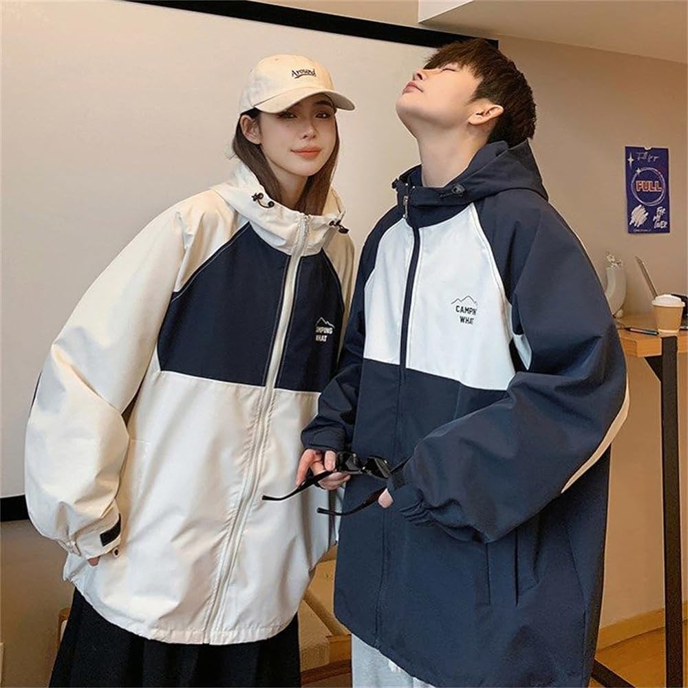 [JUTAOPIN] Matching Look Parka Couple Women's Outerwear Men's Jacket Pair Couple Coat Matching Pair Clothes Long Sleeve Parka Spring, Autumn, Winter Clothes Coordination Matching Look Couple Clothes Boyfriend Girlfriend Birthday Anniversary Present