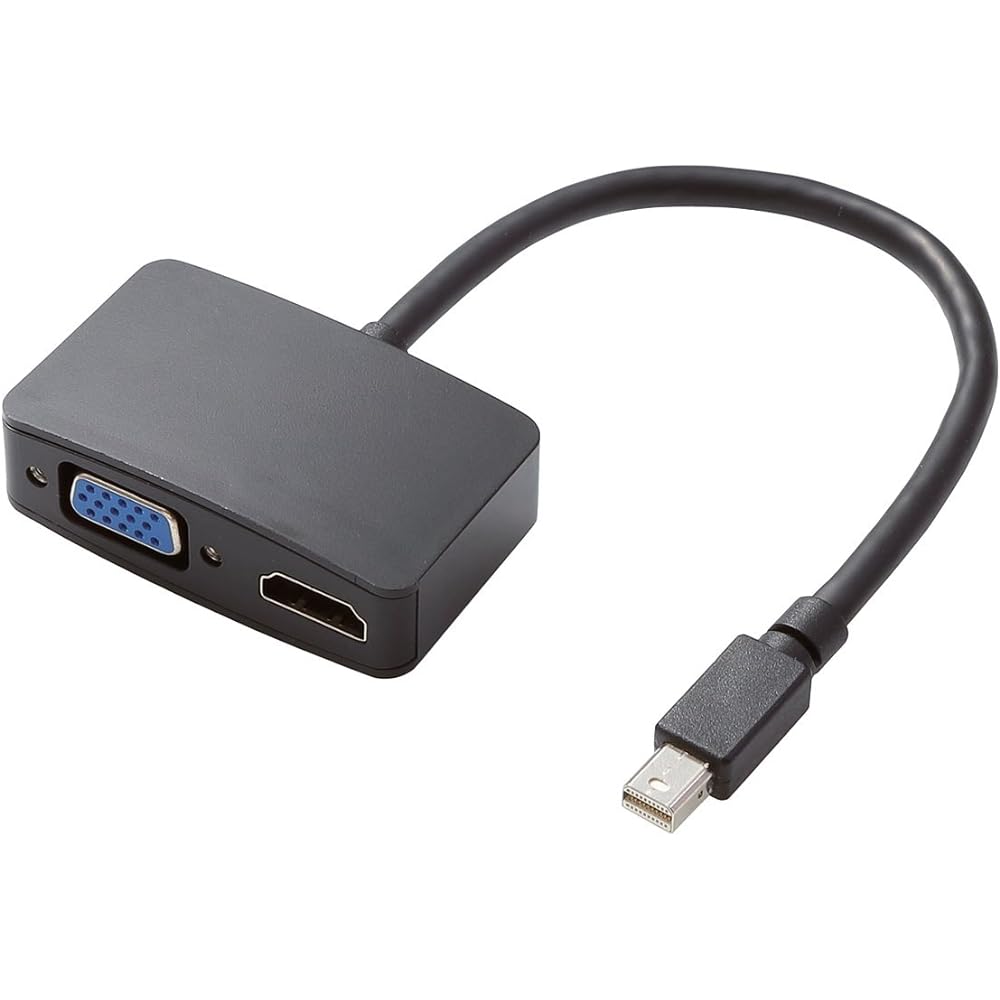 ELECOM video output cable surface compatible mini Display Port male to HDMI female & VGA female conversion 0.15m TB-MDPHDVGABK