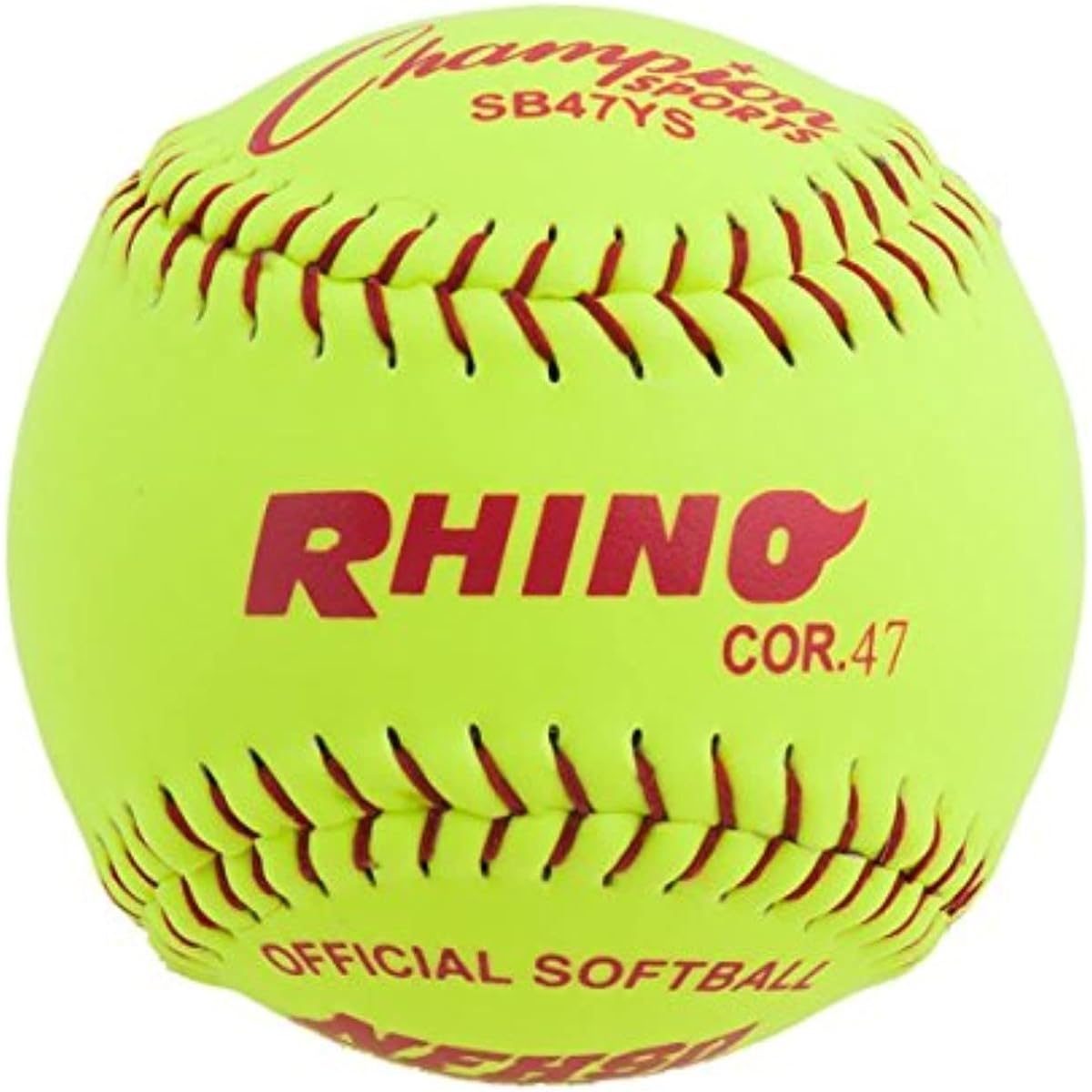 Champion Sports Optic Yellow Synthetic Leather Softball - Pack of 12