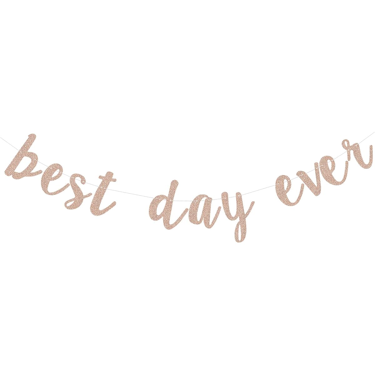 Rose Gold Sparkly Best Day Ever Banner Wedding Decorations Bridal Shower Photo Prop Engagement Party Sign