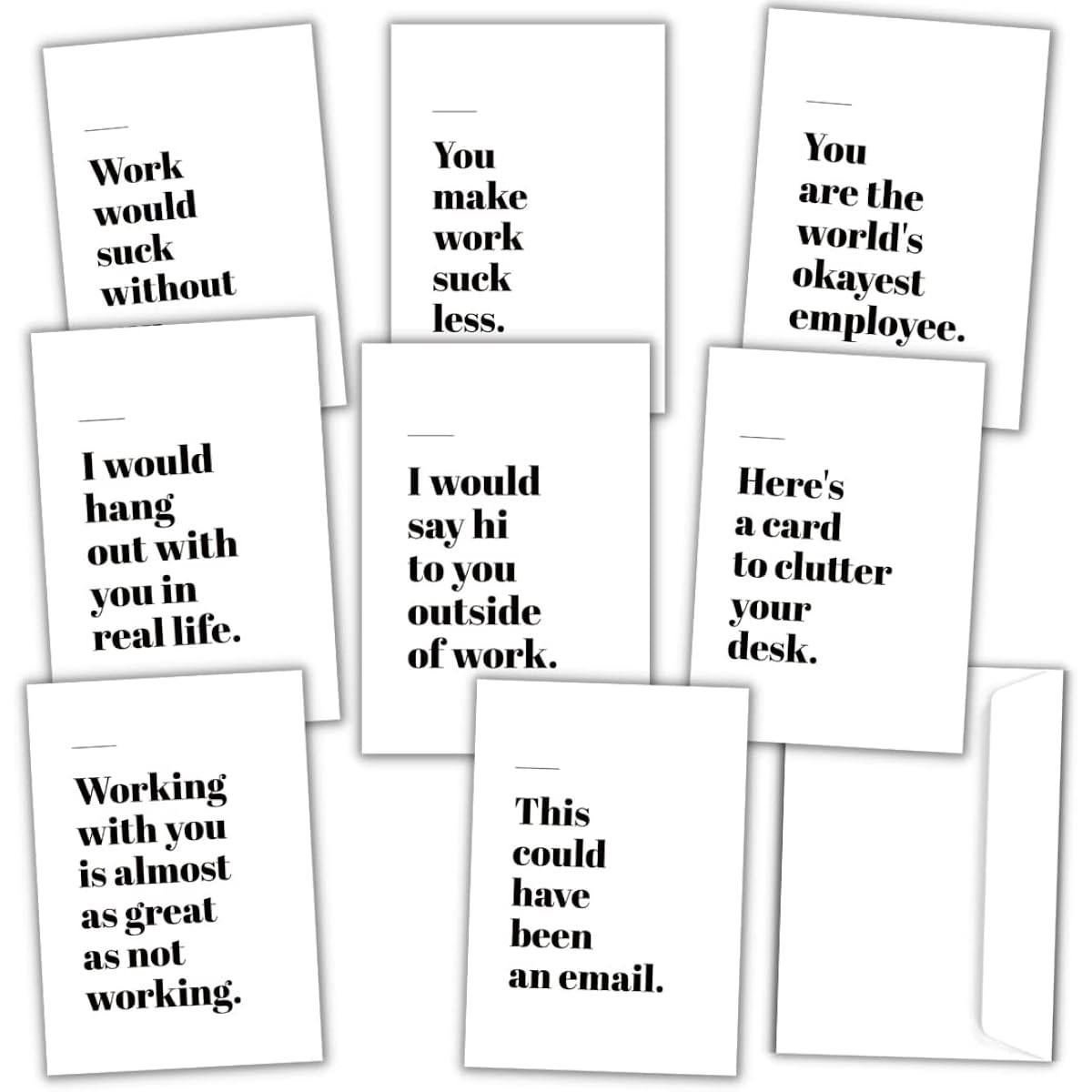 24 Funny Employee Appreciation Cards with Envelopes - 8 Unique Staff Appreciation Card Designs - Employee Appreciation Cards Bulk Set 24 Praise Cards with Employees and Envelopes - Happy Anniversary Cards for Work Set with Envelopes (Funny)