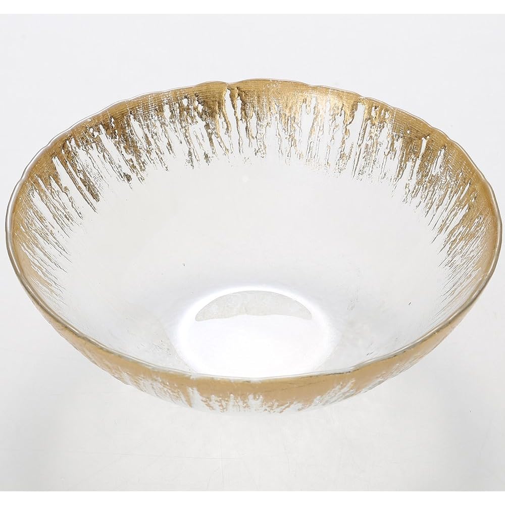Vetro Felice Bowl Plate Medium Bowl Western Tableware Gold 17cm Set of 4 Glass of Happiness Flash 649117
