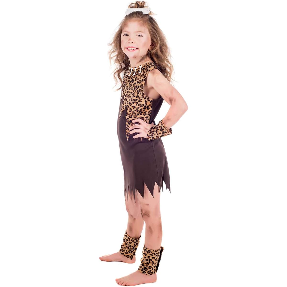 Fun Shack Kids Cavegirl Costume Children's Historical Caveman Stone Age Fur Outfit - Small
