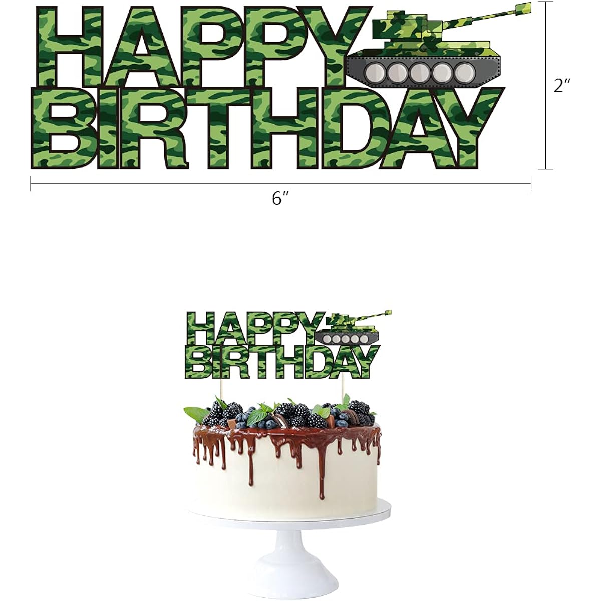 Camouflage Army Party Decorations for Birthday Party, Military Banner, 3D Paper Centerpieces, Cake Decorations, 36 Camouflage Balloons