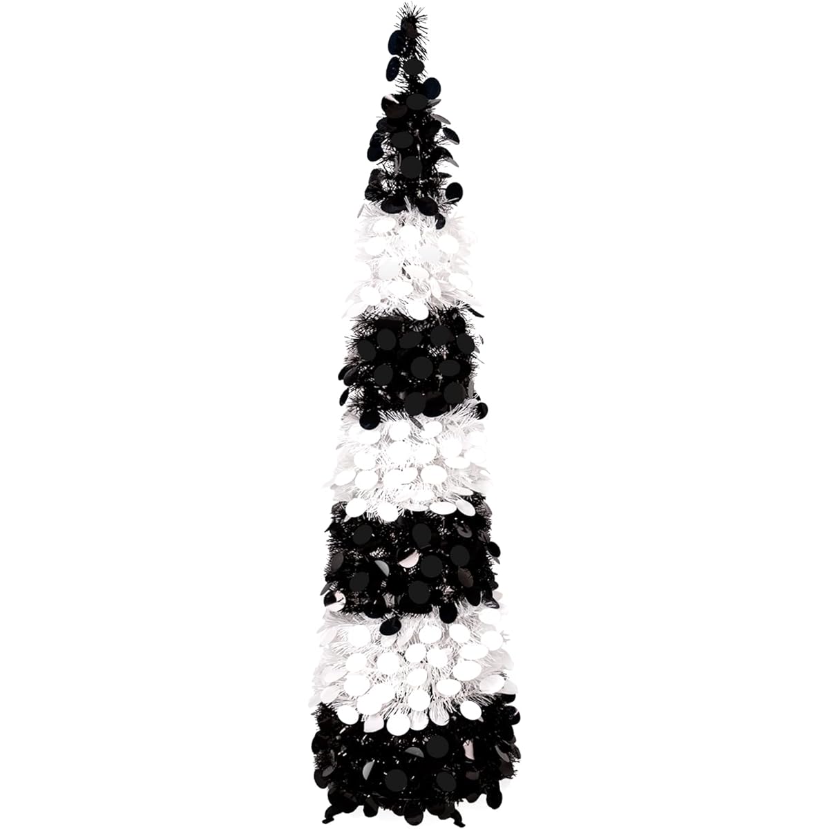 MACTING Christmas Tree Pop Up Christmas Tinsel Tree with Stand Easy Assembly Coastal Sparkly Tree Holiday Christmas Decorations (Gold and Silver)