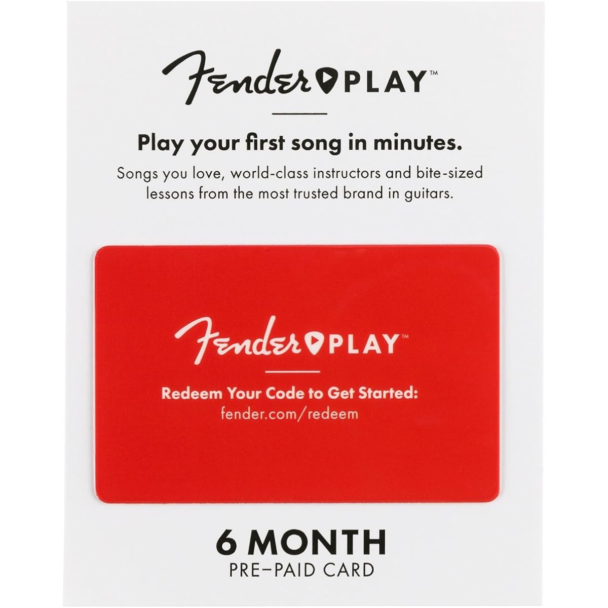 Fender Play 6 Month Subscription Prepaid Card