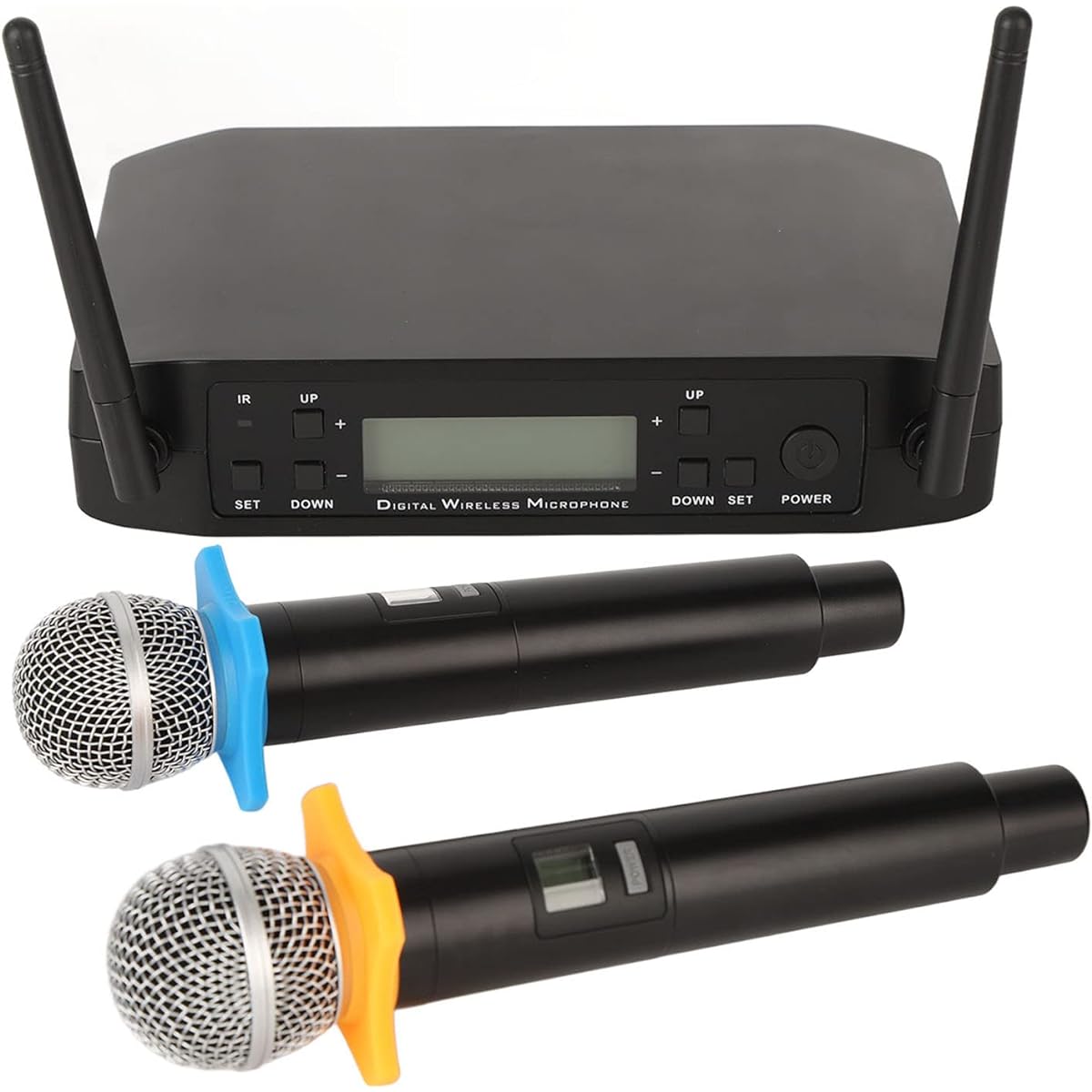 UHF Microphone Set, Easy Channel Adjustment Noise Reduction Handheld Microphone 200 Signal Paths DJ (US Plug)