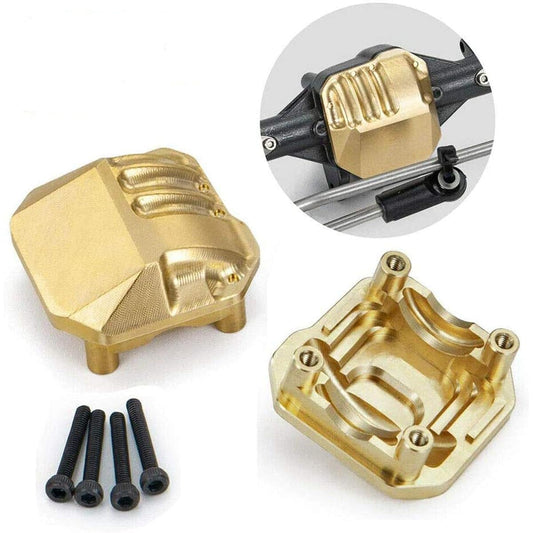 2pcs Brass Heavy Duty Front Rear Axle Diff Covers for Axial SCX10 II 90046 RC Crawler