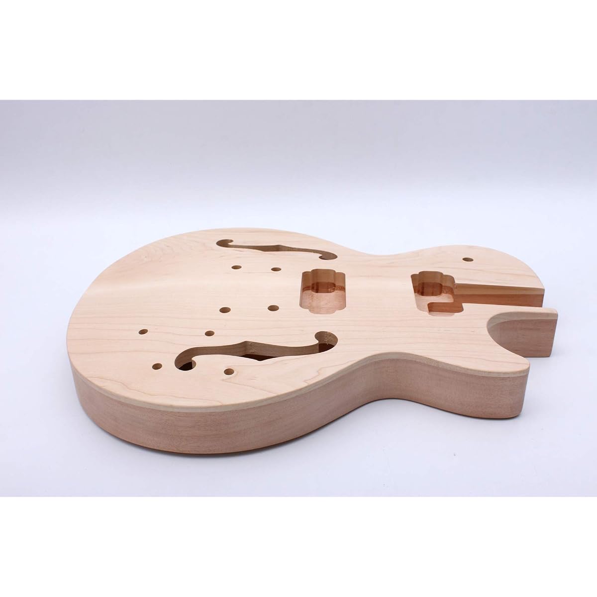 Guitar Kit Unfinished Guitar Neck 22 Frets 24.75 Inch Semi-Hollow Guitar Body Set Style DIY Guitar 1 Set