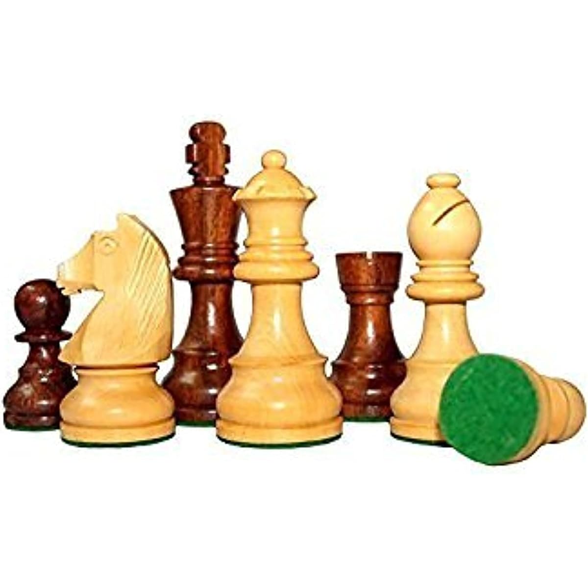 StonKraft Collector Edition Wooden Chess Pieces Chess Coin Pawn Chessman Figurine Piece (3" Brown)