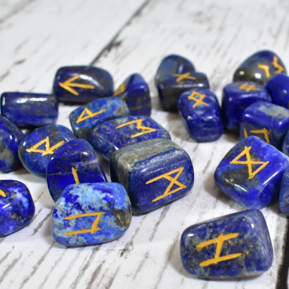 Sedona's Magic Rune Stone Set of 25 (Lapis Lazuli)