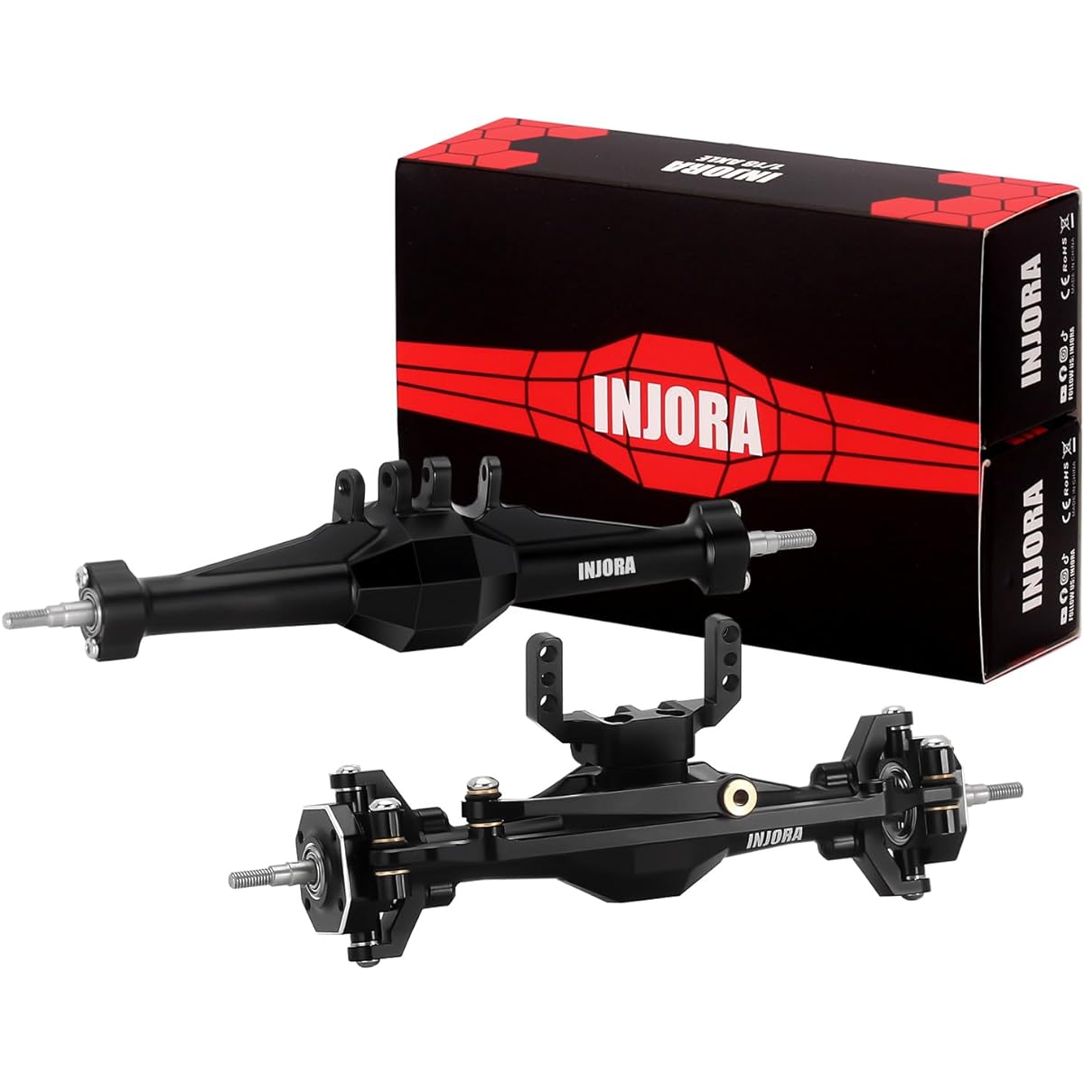 INJORA +4mm Diamond Axle with Laydown Servo Mount & Link 1/18 TRX4M (Silver)