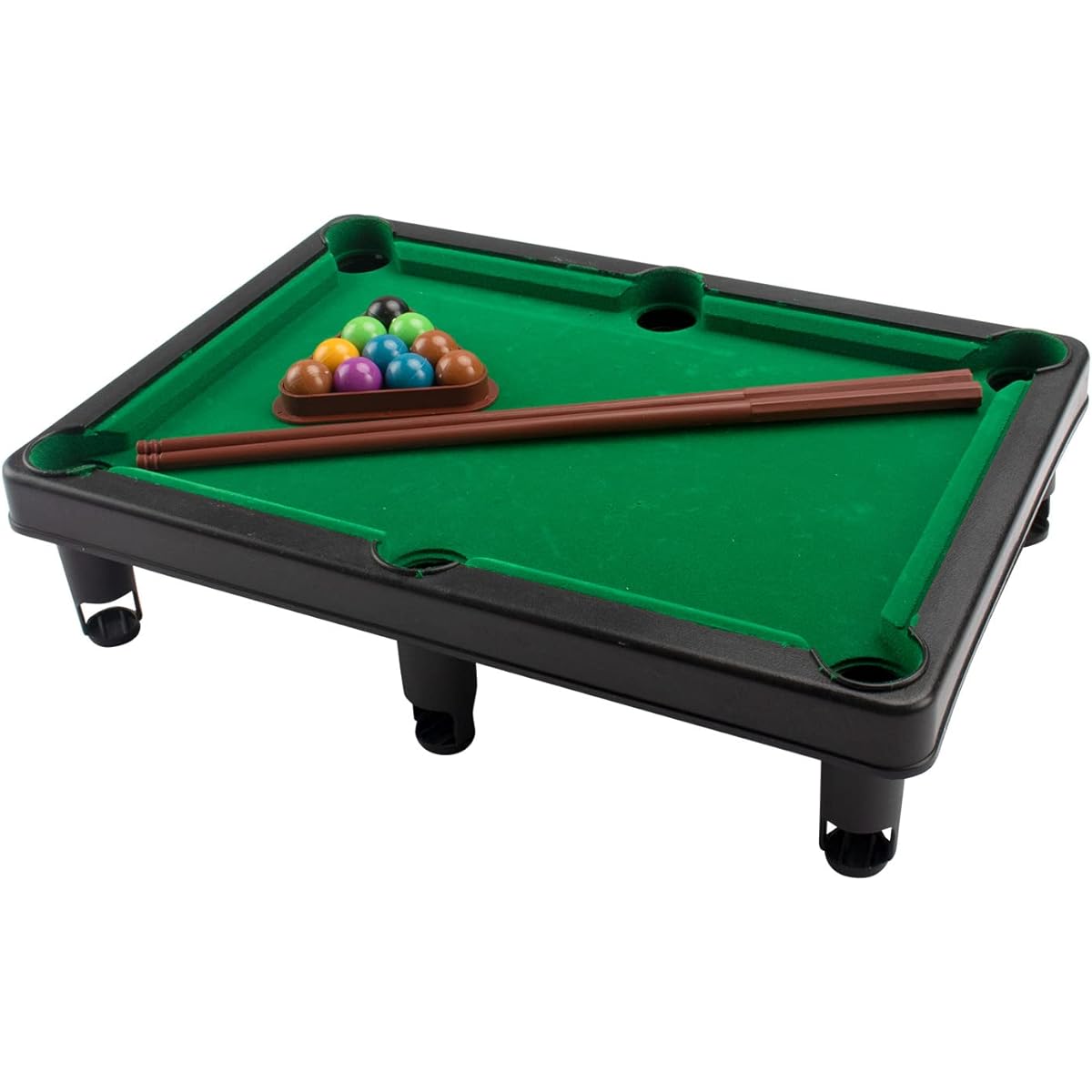 Mini Pool Table Set Portable Small Tabletop Billiard Game 2 Sticks 16 Balls Triangle for Travel Party