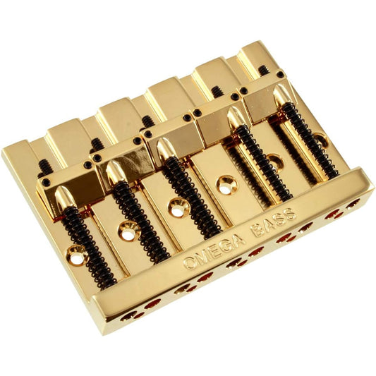 ALLPARTS 5-string Bass Bridge BB-3360-002 5-String Omega Bass Bridge Gold