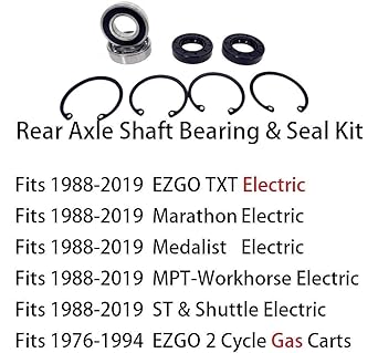 DEEG Replacement EZGO Rear Axle Bearing Seal Kit 611931, 15112G1, 230-889, 82705-78