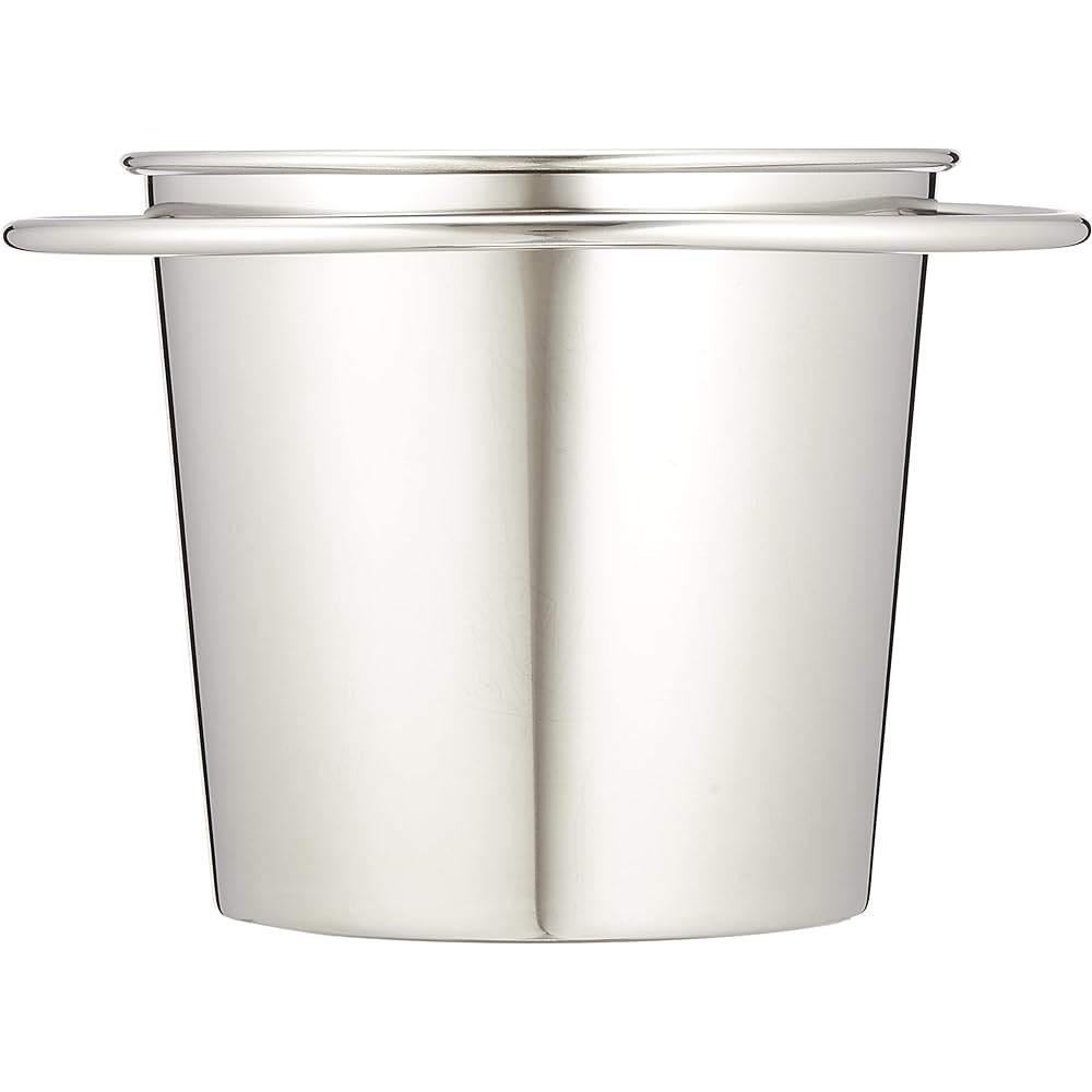 Otsuka Glass Mtaka Stainless Steel Bucket Ice Bucket Ice Container for Outdoor Camping Commercial Use 1300cc Ice Container with Tongs Made in Japan ETK-146 Silver