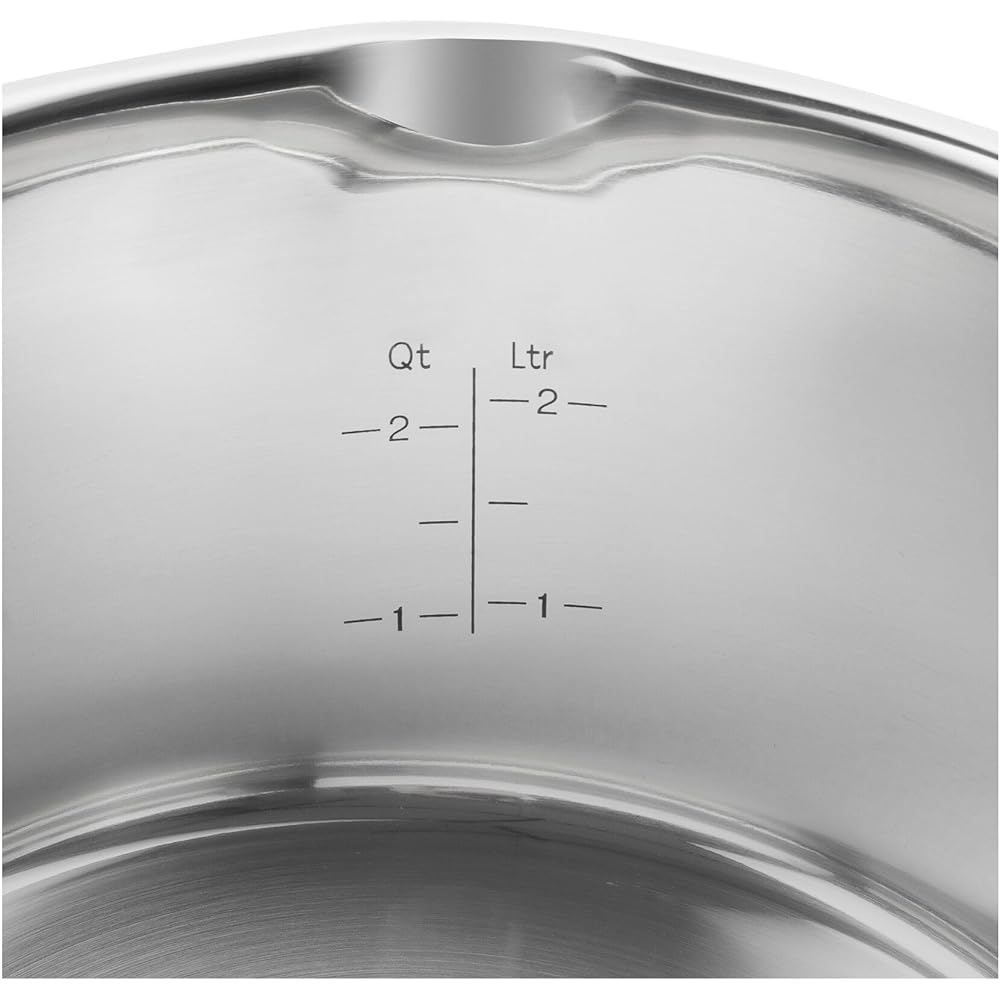 Zwilling "Simplify Saucepan 16cm (with Glass Lid)" One Hand Pot Stainless Steel 3 Layer Bottom Structure IH Compatible 1.5L 10 Year Warranty [Authorized Japanese Product] SIMPLIFY 66875-160