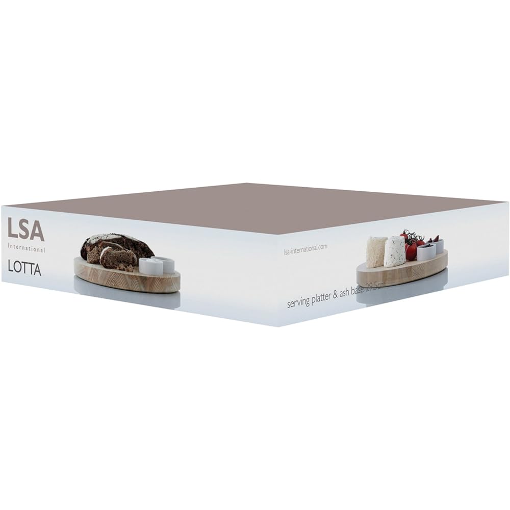 LSA Serving Platter & Wood Tray White Diameter 29cm LOTTA P204-02-517