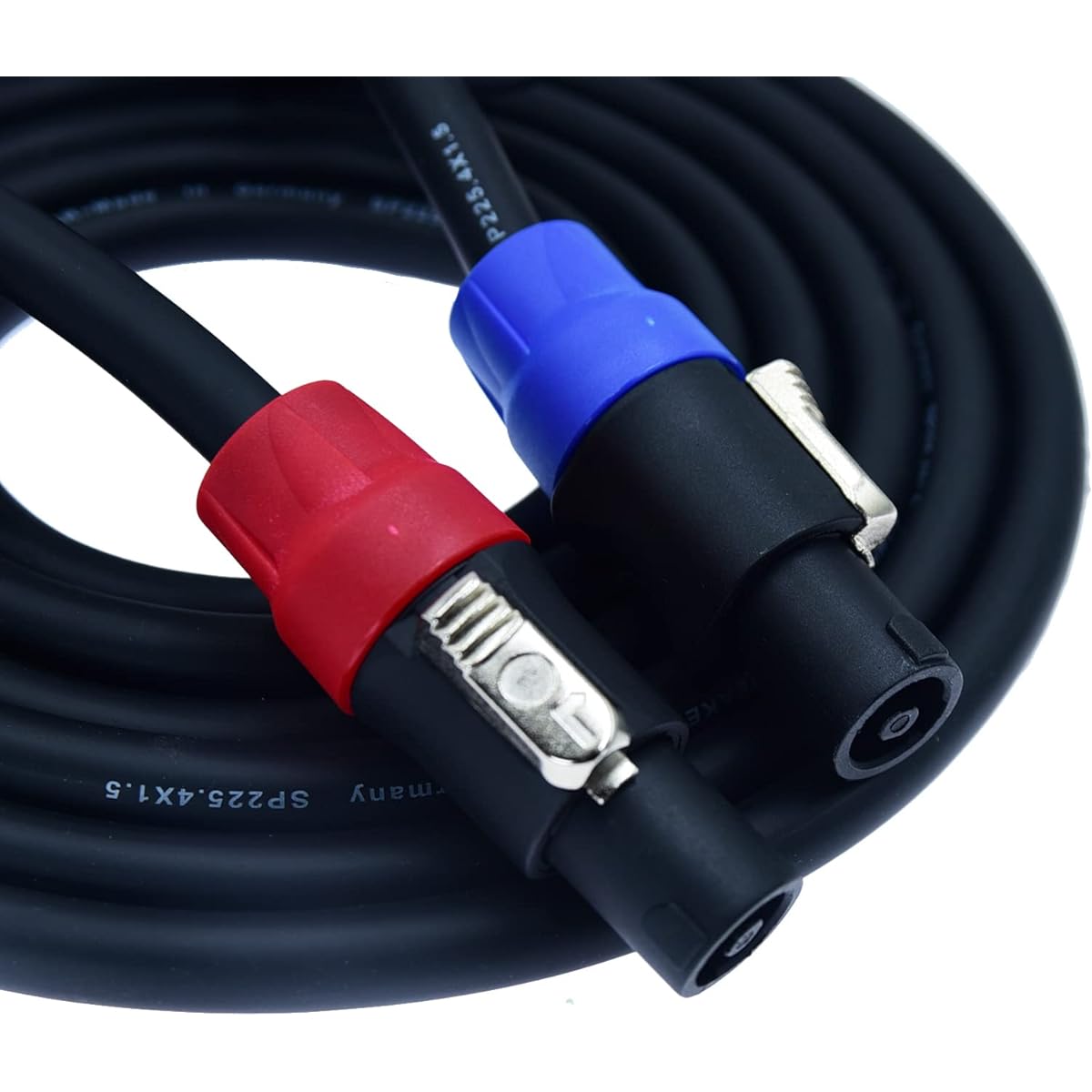 Heavy Duty Pro Speakon to Speakon Male Speaker Wire Lock Cable Pair 10AWG Patch Professional Audio Cable Cord with NL4 NL4FC Port Connector for Para Bocinas de DJ Feet (4 Conductors, 3 Feet)