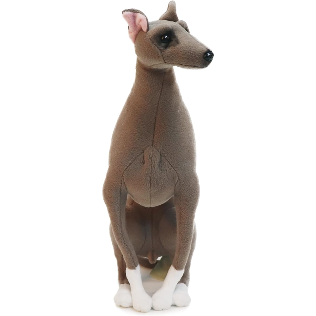 MY DOG Mini Italian Greyhound Grey Sitting Premium Animal Companion Pet - Lifelike and Realistic