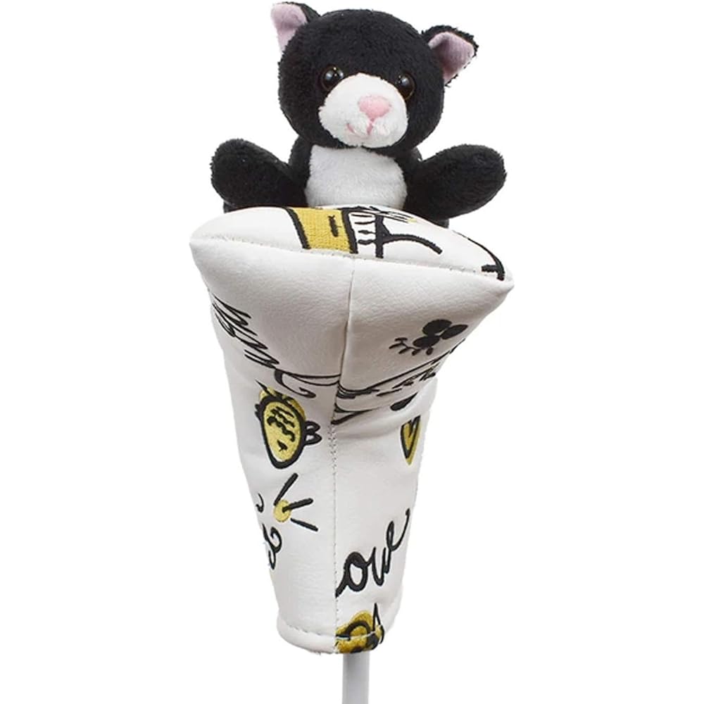 Hokushin Trading Head Cover White Putter Cover Pin Type for Blade Cat Black Cat WHC1766