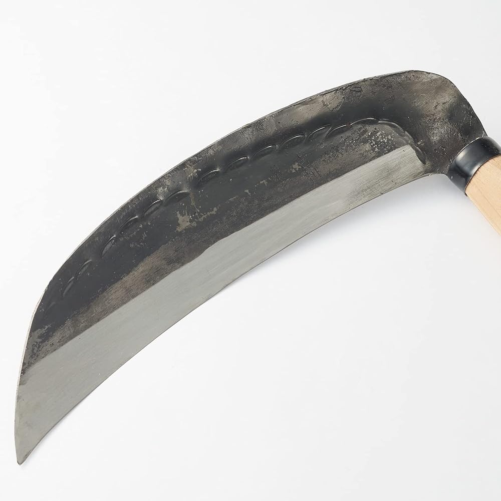 Aguri no Kura Geely Michinoku Crescent Sickle Handmade Back Blade 225mm Domestic Made in Japan Craftsman Forged Product Handmade Easy to Sharpen Grass Cutting Weeds Soft Grass