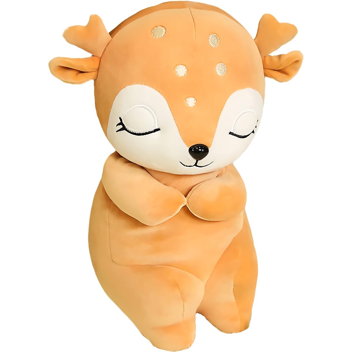 WUZHOU Cute Deer Plush Toy, Soft Reindeer Pillow Toy, Elk Figurine Doll Stuffed Animal Decoration Christmas Birthday Gift for Kids Girls Boys Sitting 23.6 Inch